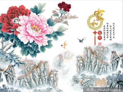 家和富貴牡丹花電視背景墻 苗木選擇與裝飾藝術(shù)